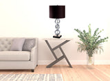 29" Silver Ceramic Geometric Table Lamp With Brown Classic Drum Shade - Homeroots - Flyclothing LLC