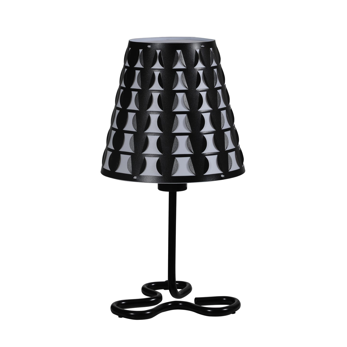 16" Black Bedside Table Lamp With Black Polka Dots Empire Shade - Homeroots - Flyclothing LLC