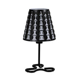 16" Black Bedside Table Lamp With Black Polka Dots Empire Shade - Homeroots - Flyclothing LLC