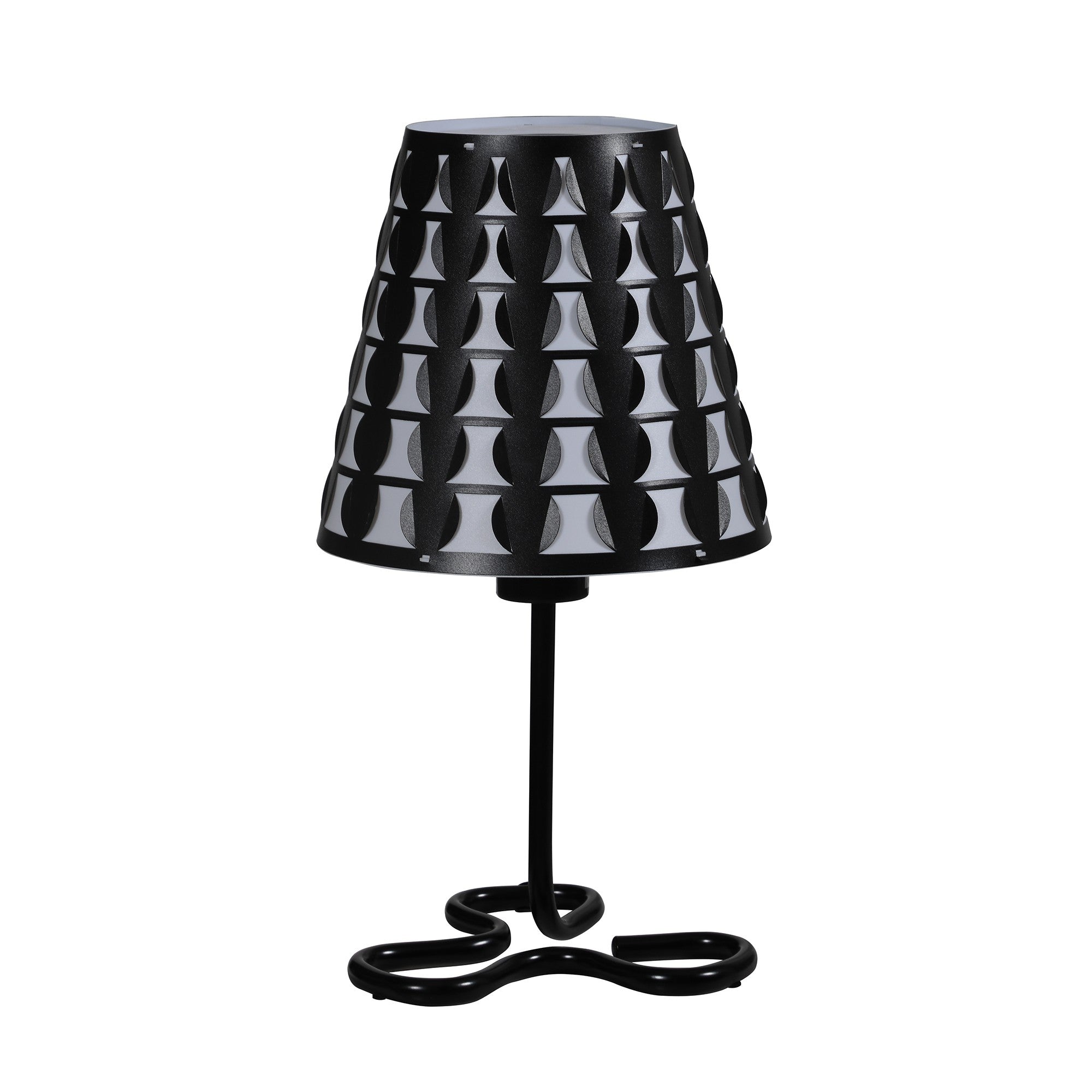 16" Black Bedside Table Lamp With Black Polka Dots Empire Shade - Homeroots - Flyclothing LLC