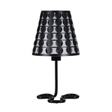 16" Black Bedside Table Lamp With Black Polka Dots Empire Shade - Homeroots - Flyclothing LLC