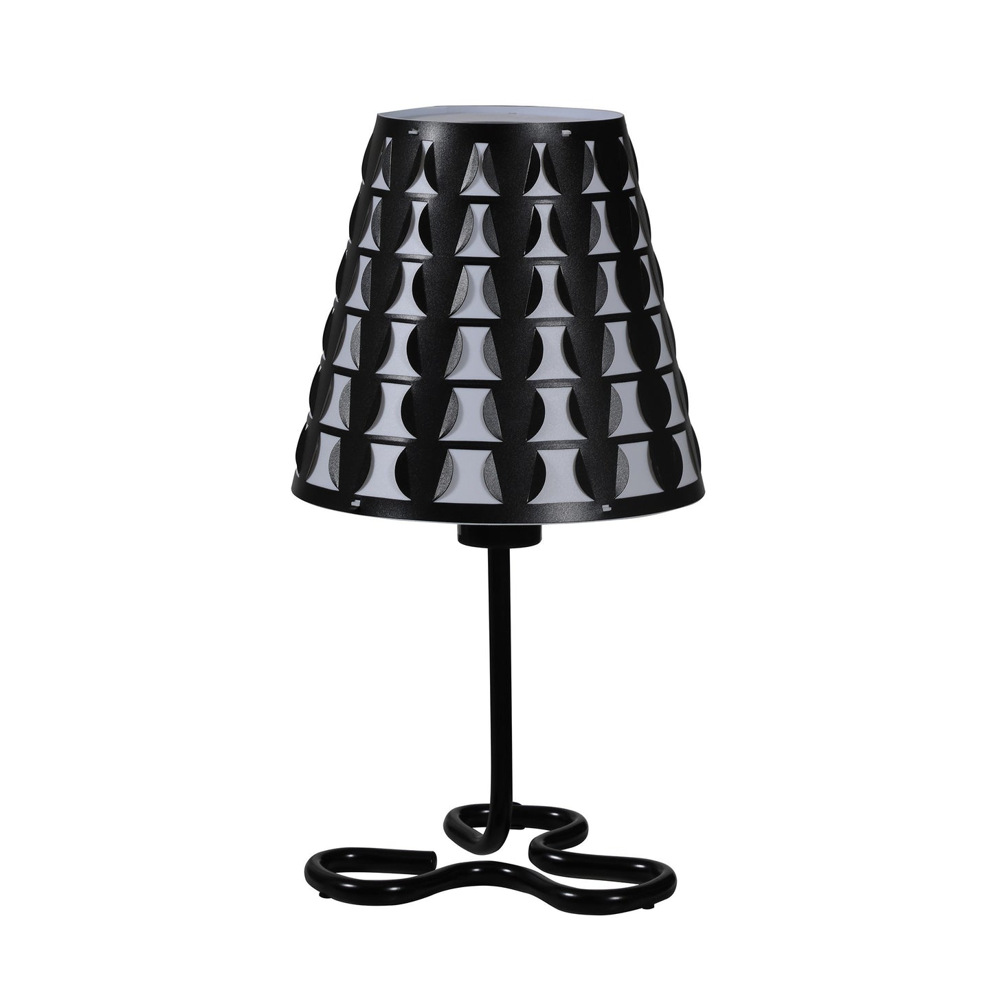 16" Black Bedside Table Lamp With Black Polka Dots Empire Shade - Homeroots - Flyclothing LLC
