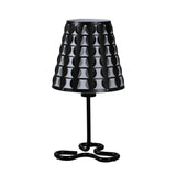 16" Black Bedside Table Lamp With Black Polka Dots Empire Shade - Homeroots - Flyclothing LLC