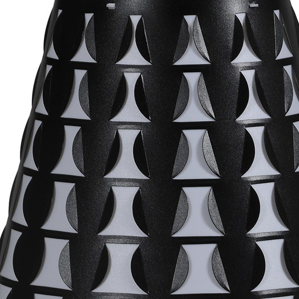 16" Black Bedside Table Lamp With Black Polka Dots Empire Shade - Homeroots - Flyclothing LLC