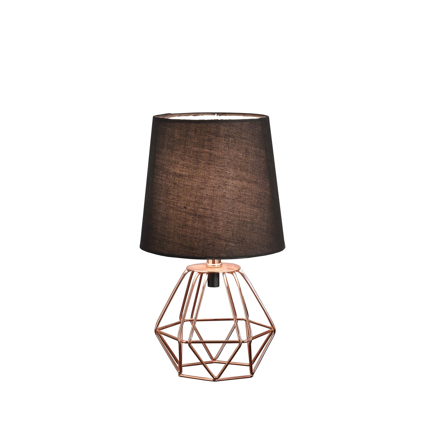 11" Copper Bedside Table Lamp With Black Empire Shade - Homeroots - Flyclothing LLC