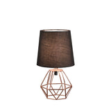 11" Copper Bedside Table Lamp With Black Empire Shade - Homeroots - Flyclothing LLC