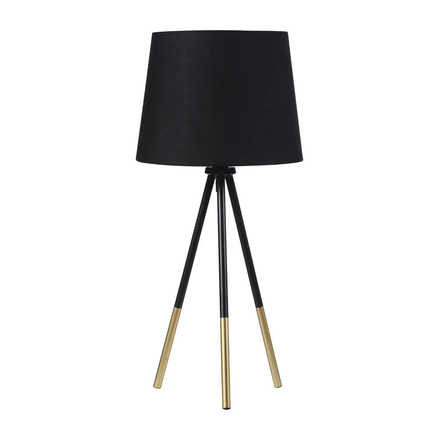 20" Gold Tripod Table Lamp With Black Empire Shade - Homeroots - Flyclothing LLC