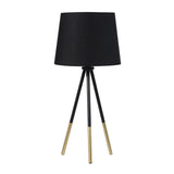 20" Gold Tripod Table Lamp With Black Empire Shade - Homeroots - Flyclothing LLC