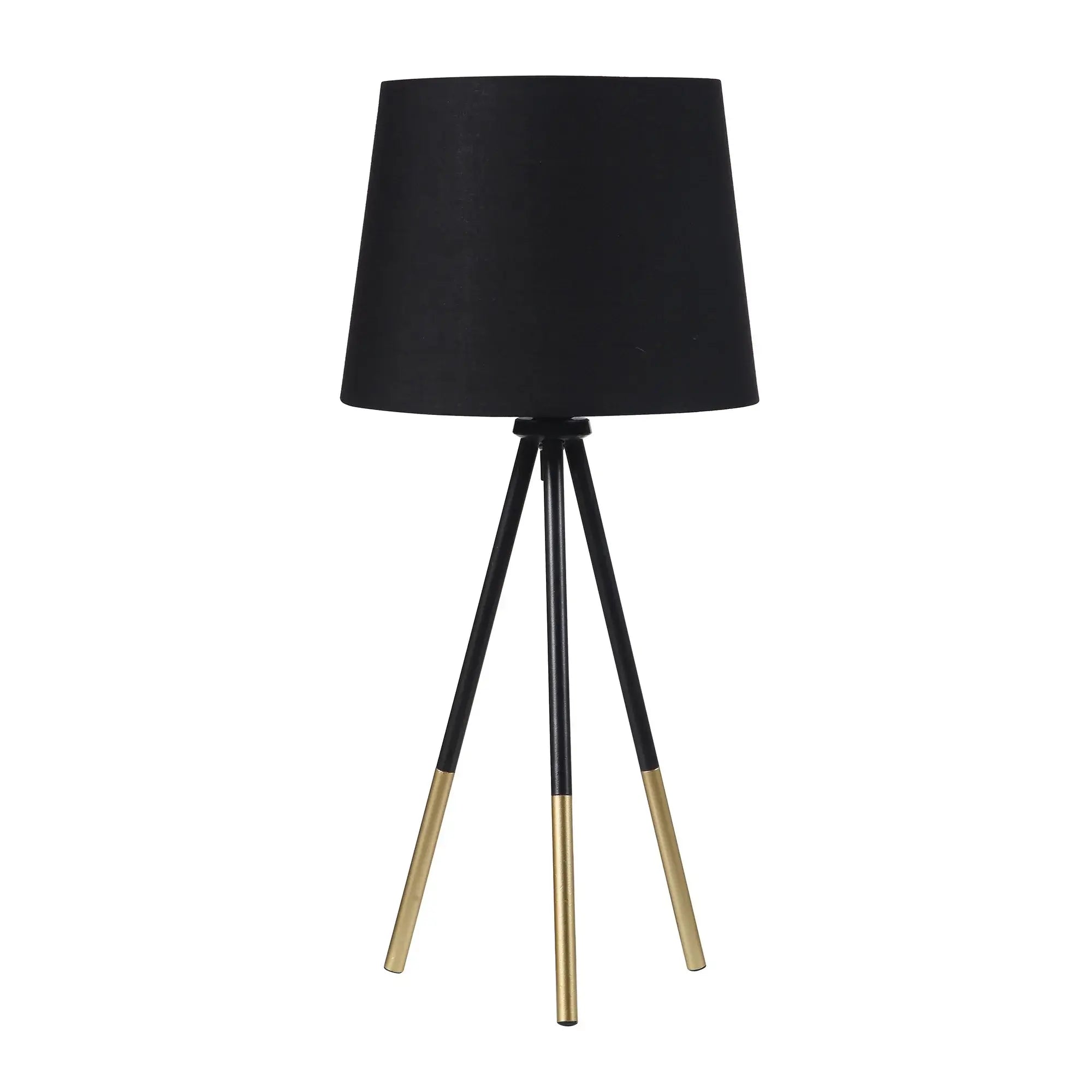 20" Gold Tripod Table Lamp With Black Empire Shade - Homeroots - Flyclothing LLC