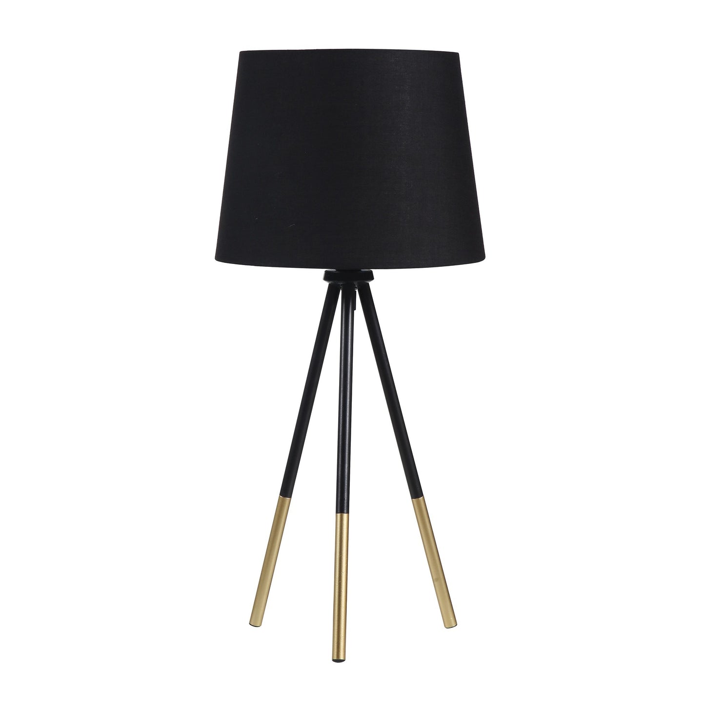 20" Gold Tripod Table Lamp With Black Empire Shade - Homeroots - Flyclothing LLC