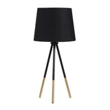 20" Gold Tripod Table Lamp With Black Empire Shade - Homeroots - Flyclothing LLC