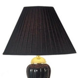 Set Of Three 64" Gold Ceramic Bedside Floor and Table Lamp Set With Black Empire Shade - Homeroots - Flyclothing LLC