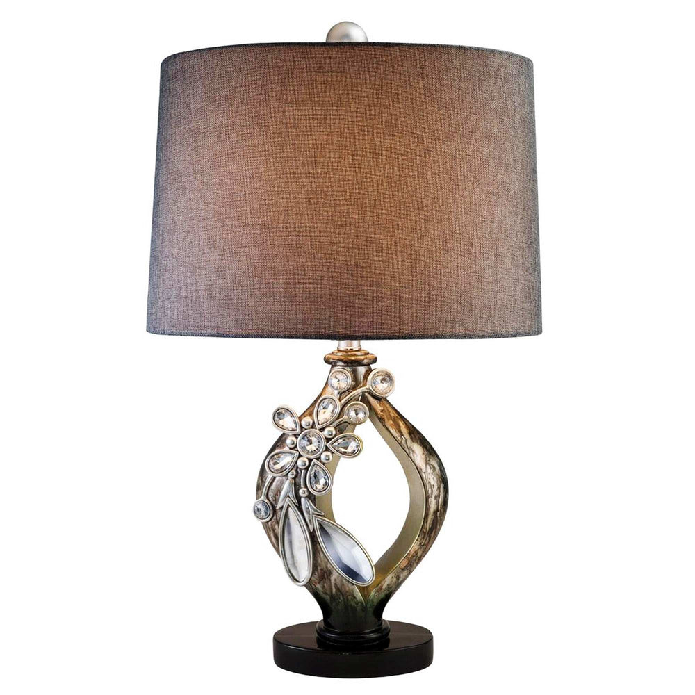 Brown and Gold Faux Crystal Glam Accent Table Lamp - Homeroots - Flyclothing LLC