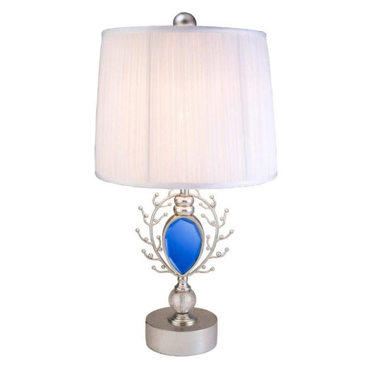 Dazzling Faux Turquoise Pendent Silver Table Lamp - Homeroots - Flyclothing LLC