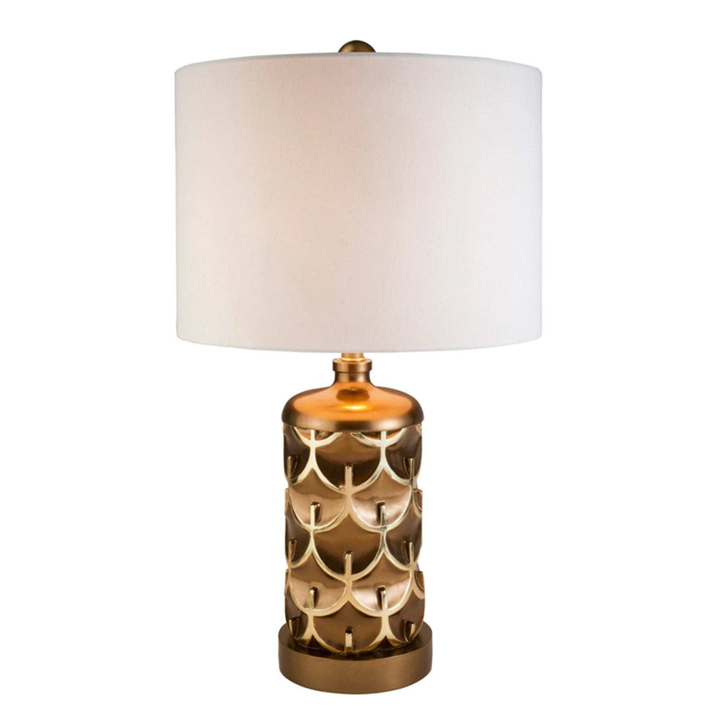 Magestic Brown and Gold Geo Table Lamp - Homeroots - Flyclothing LLC