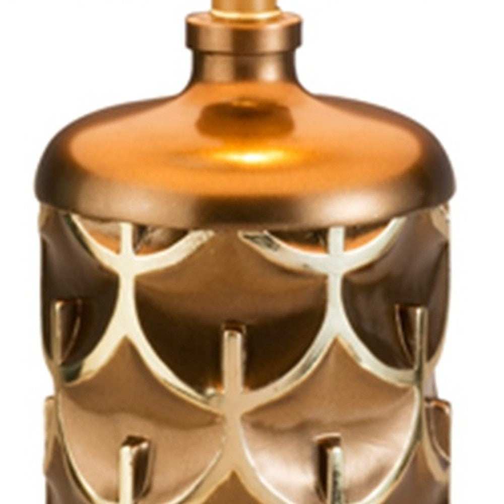 Magestic Brown and Gold Geo Table Lamp - Homeroots - Flyclothing LLC