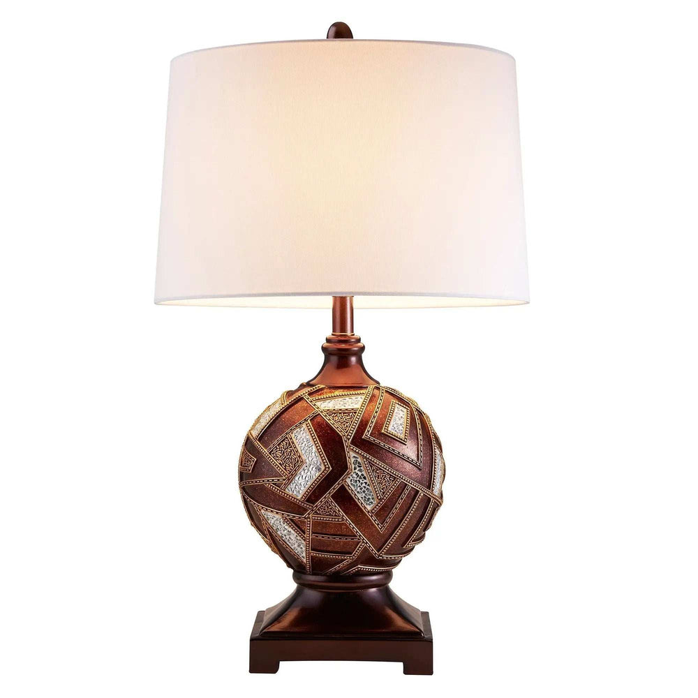 Brown Metallic Mosaic Design Table Lamp - Homeroots - Flyclothing LLC