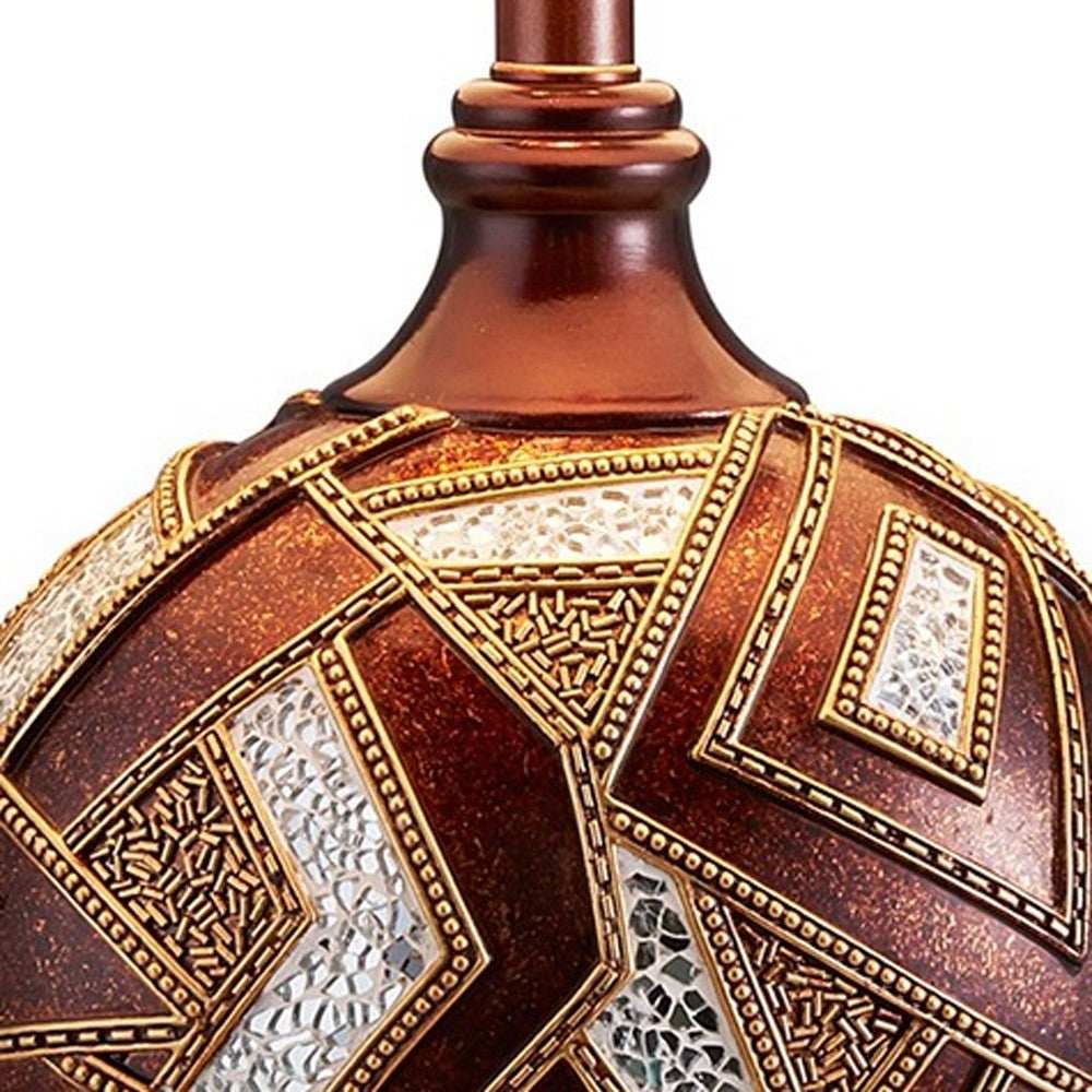 Brown Metallic Mosaic Design Table Lamp - Homeroots - Flyclothing LLC