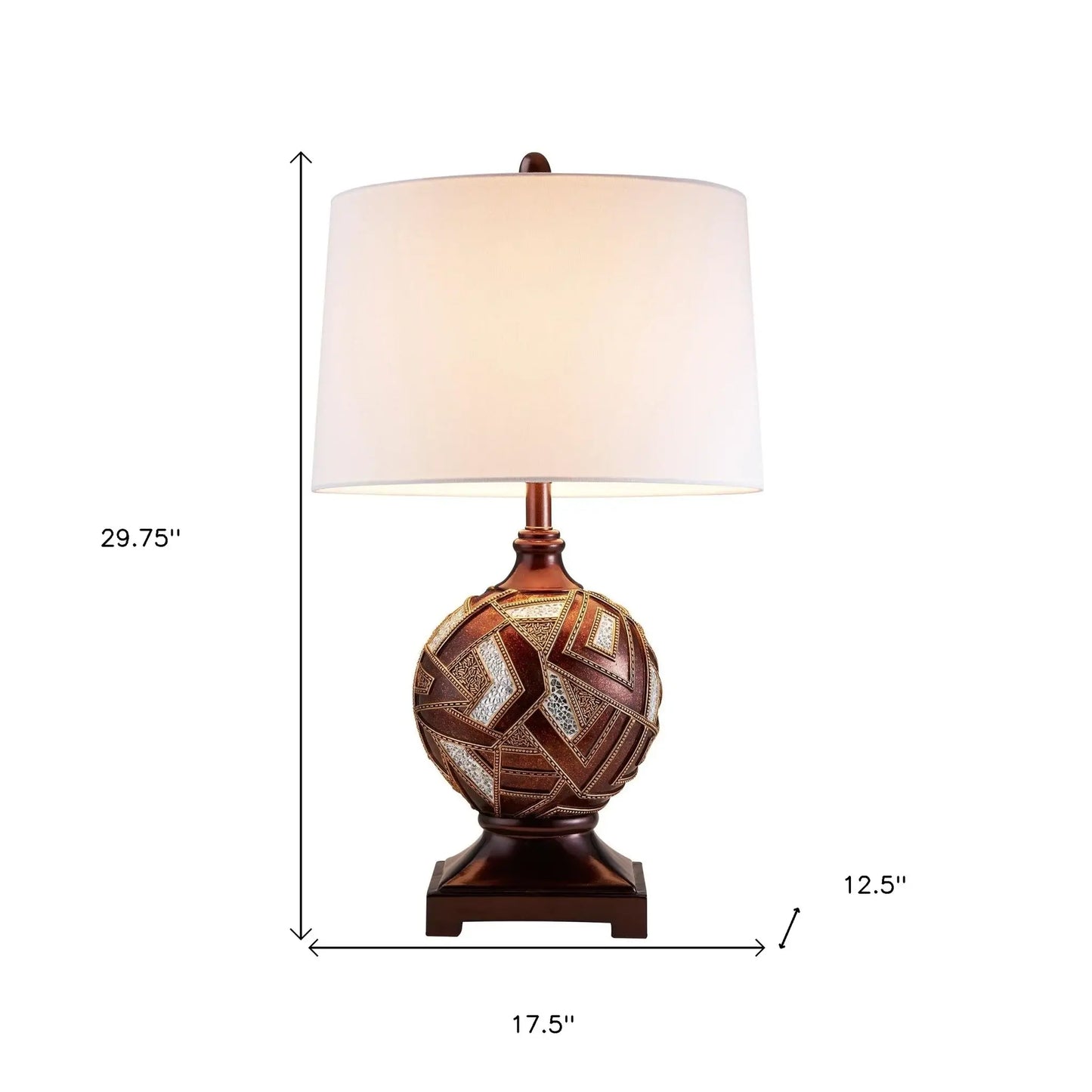 Brown Metallic Mosaic Design Table Lamp - Homeroots - Flyclothing LLC