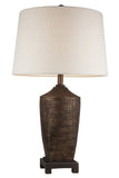 Fantastic Rustic Ribbed Bronze Table Lamp - Homeroots