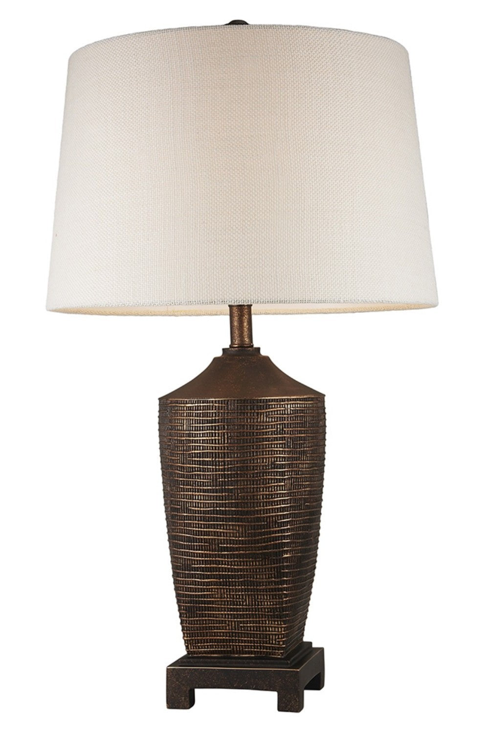 Fantastic Rustic Ribbed Bronze Table Lamp - Homeroots