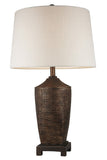 Fantastic Rustic Ribbed Bronze Table Lamp - Homeroots