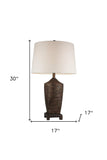 Fantastic Rustic Ribbed Bronze Table Lamp - Homeroots - Flyclothing LLC