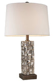Silver Table Lamp with Abstract Mirror Design - Homeroots - Flyclothing LLC