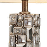 Silver Table Lamp with Abstract Mirror Design - Homeroots - Flyclothing LLC