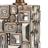 Silver Table Lamp with Abstract Mirror Design - Homeroots - Flyclothing LLC