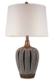 Primo Tall Brown Table Lamp with White Lamp Shade - Homeroots - Flyclothing LLC