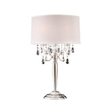 Glam Silver Scroll Chandelier Faux Crystal Table Lamp - Homeroots - Flyclothing LLC
