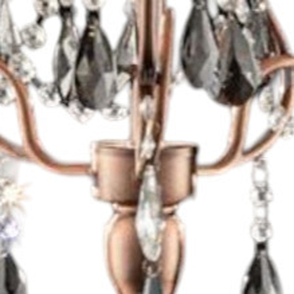 32" Clear and Rose Gold Faux Crystal Accent Table Lamp - Homeroots - Flyclothing LLC