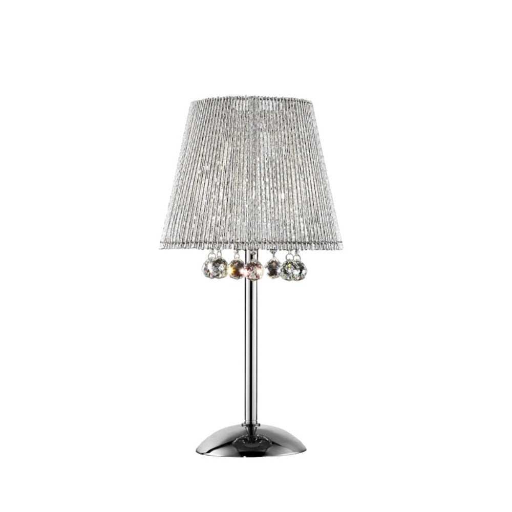 Dreamy Silver Table Lamp with Crystal Accents - Homeroots - Flyclothing LLC