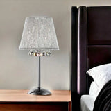 Dreamy Silver Table Lamp with Crystal Accents - Homeroots - Flyclothing LLC
