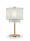 30" Gold Metal Novelty Bedside With White Drum Shade - Homeroots