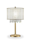 30" Gold Metal Novelty Bedside With White Drum Shade - Homeroots