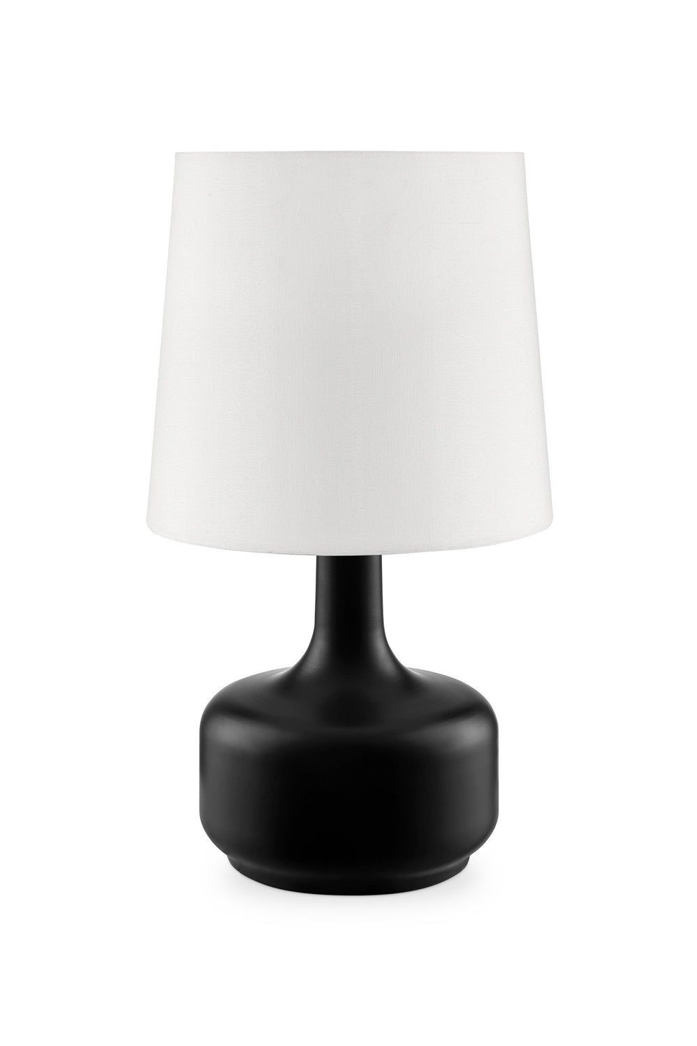 17" Black Metal Bedside Table Lamp With White Shade - Homeroots
