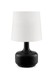 17" Black Metal Bedside Table Lamp With White Shade - Homeroots