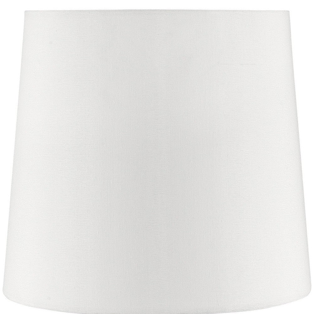 17" White Metal Bedside Table Lamp With Off-White Shade - Homeroots - Flyclothing LLC