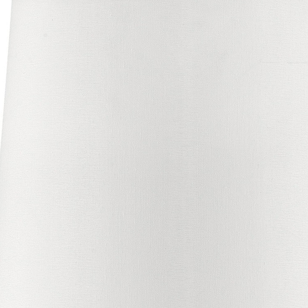 17" White Metal Bedside Table Lamp With Off-White Shade - Homeroots - Flyclothing LLC