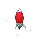 11" Red Acrylic Bedside Table Lamp With Red Shade - Homeroots - Flyclothing LLC