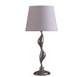 24" Silver Bedside Table Lamp With White Empire Shade - Homeroots - Flyclothing LLC