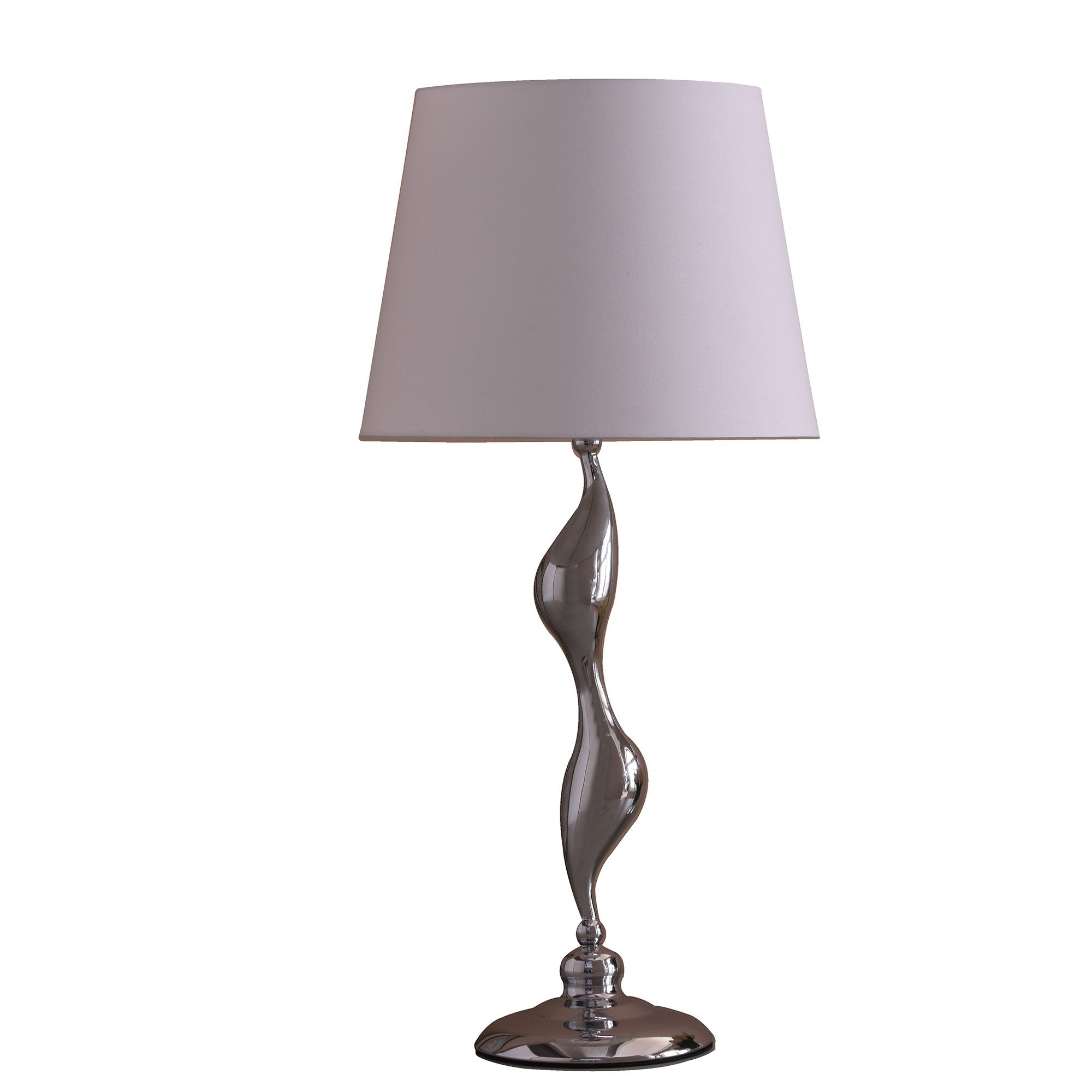 24" Silver Bedside Table Lamp With White Empire Shade - Homeroots - Flyclothing LLC