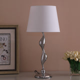 24" Silver Bedside Table Lamp With White Empire Shade - Homeroots - Flyclothing LLC