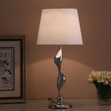24" Silver Bedside Table Lamp With White Empire Shade - Homeroots - Flyclothing LLC