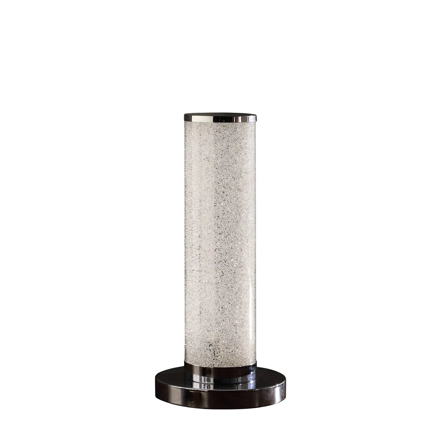 13” Modern White Sand Crystal And Steel Table Lamp - Homeroots - Flyclothing LLC