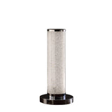 13” Modern White Sand Crystal And Steel Table Lamp - Homeroots