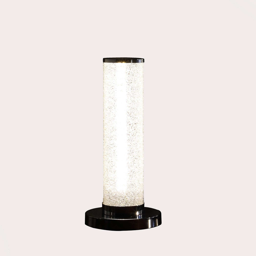 13” Modern White Sand Crystal And Steel Table Lamp - Homeroots - Flyclothing LLC