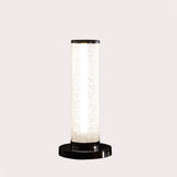 13” Modern White Sand Crystal And Steel Table Lamp - Homeroots